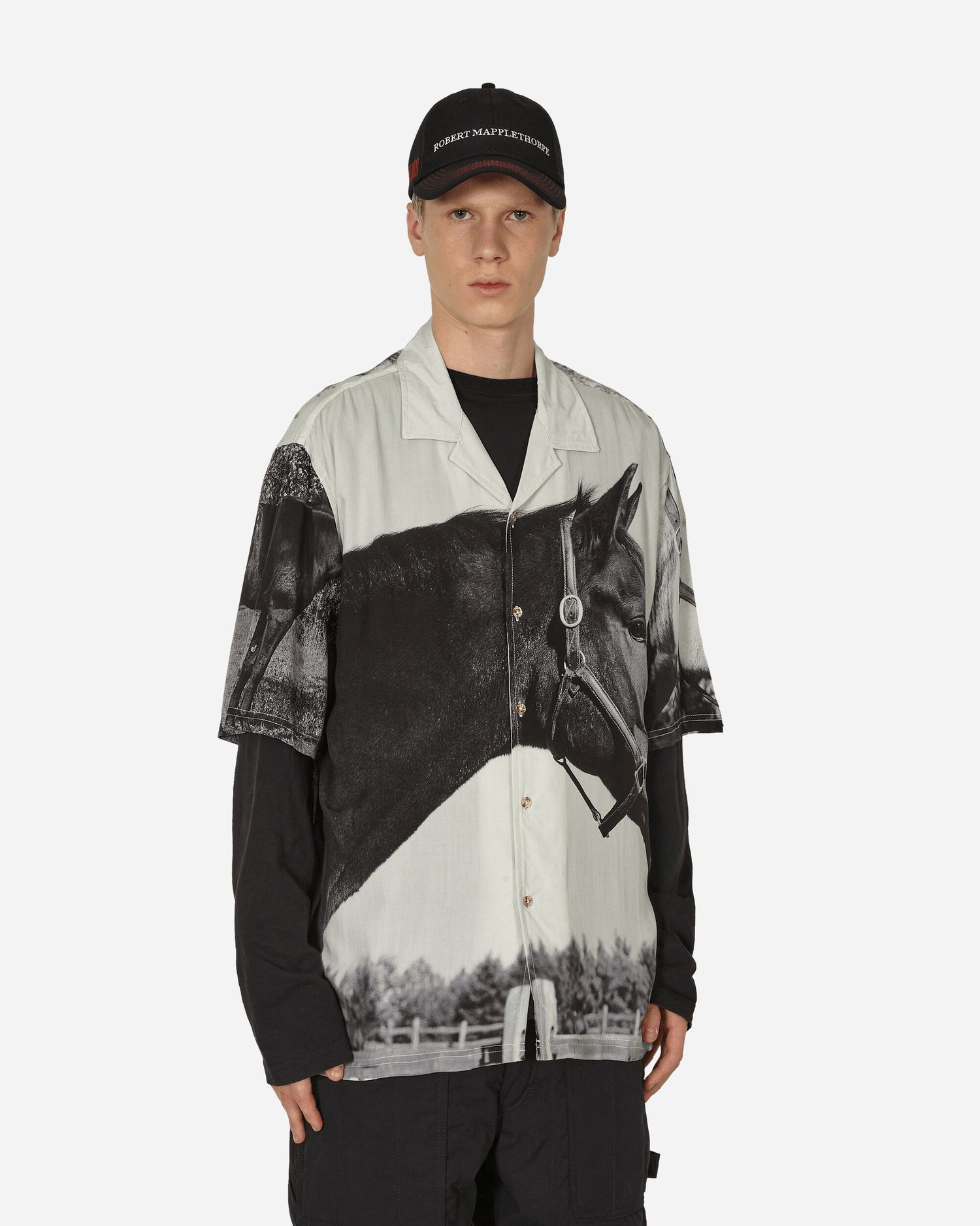 Košeľa Pleasures Robert Mapplethorpe Horses Button Down Shirt Biela | P23W011 WHITE, 1