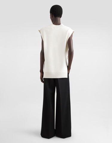 Sveter Dolce & Gabbana Wool V-Neck Vest With Embroidered Logo And Jeweled Buttons Biela | GXT29ZJCVWRW0111, 2