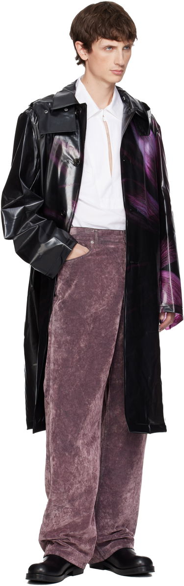 Pláštenka Dries Van Noten Dries Van Noten Loose Fit Mac Raincoat with Purple Abstract Print Rôznofarebný | 252-020251-2095, 3