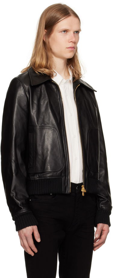 Bomber bunda AMIRI AMIRI Zip Leather Jacket Čierna | AMLTJT1028, 1