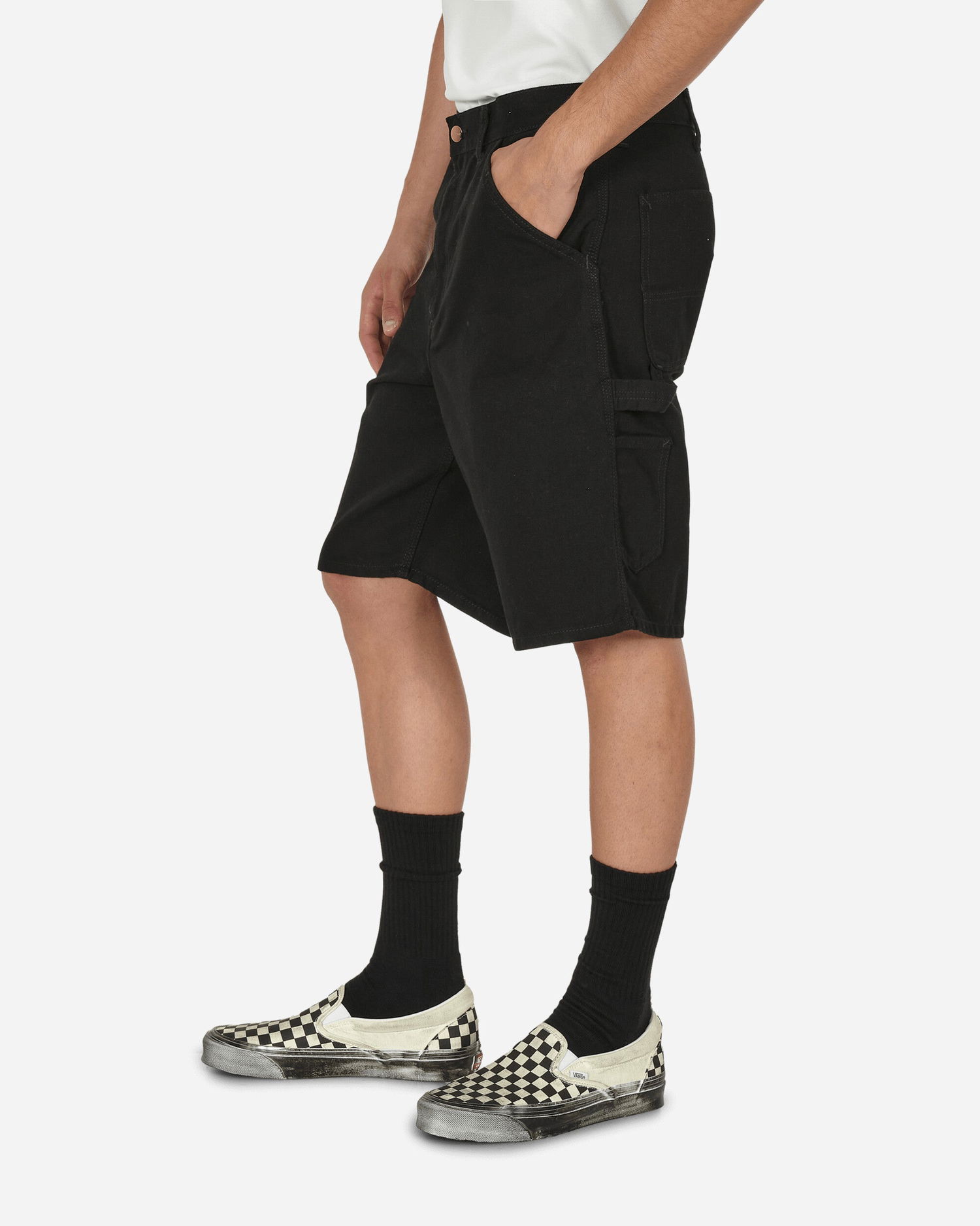 Nohavice a džínsy Carhartt WIP Single Knee Short black Rinsed Zelené | I027942_89_02, 1