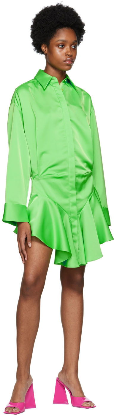 Attico Candice Satin Mini Shirt Dress