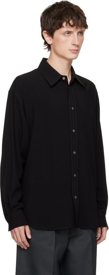 Košeľa LEMAIRE Long-Sleeve Relaxed Shirt with Contrast Stitching Čierna | SH1206 LF1286, 1