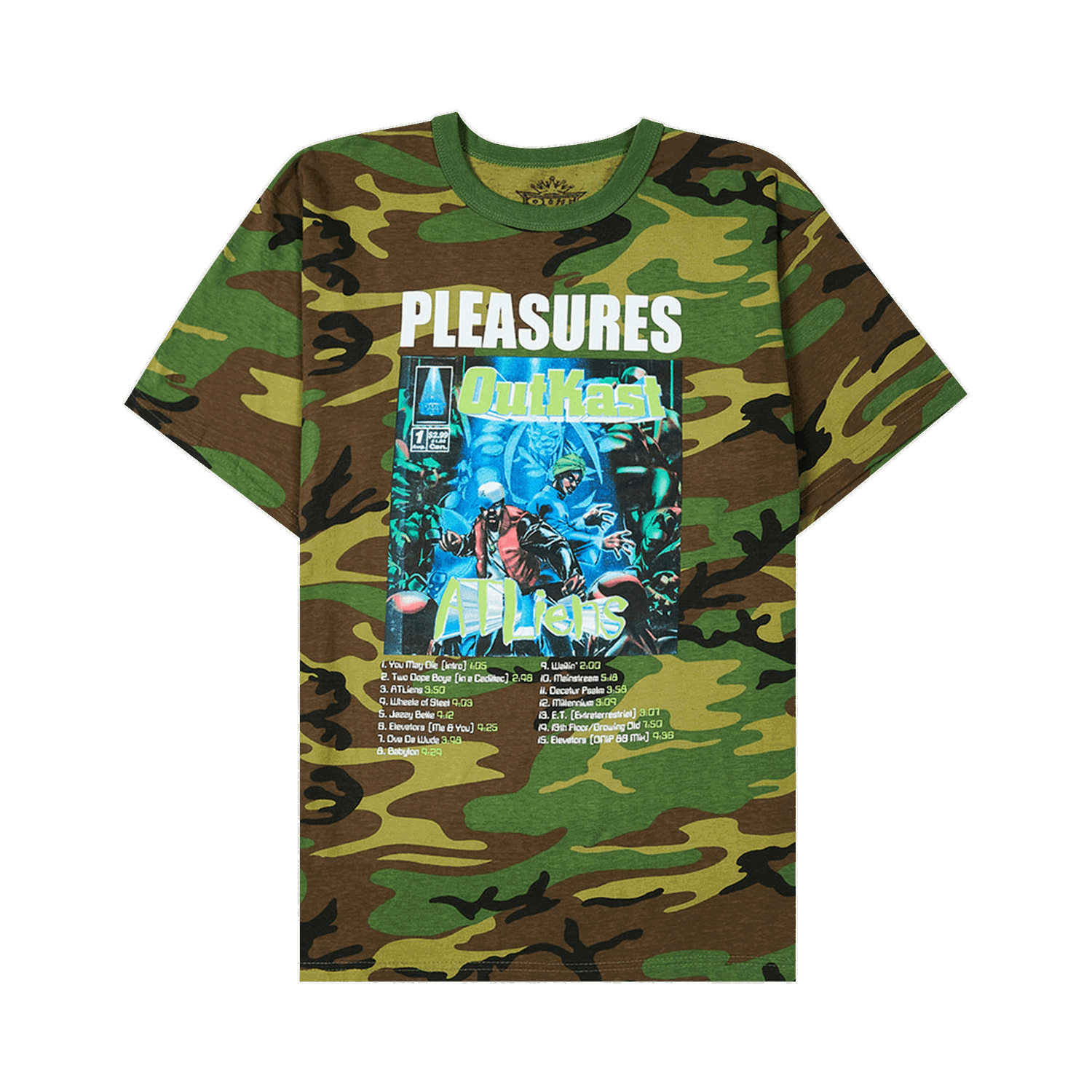 Tričko Pleasures Atliens T-Shirt Rôznofarebný | P22SP040 CAMO, 0