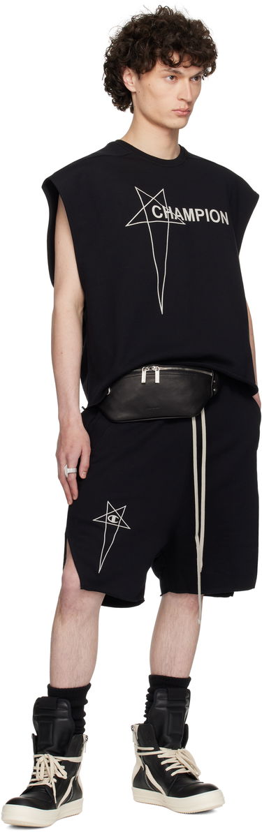 Tielko Rick Owens Rick Owens Champion Edition Micro Tatlin Sleeveless T-Shirt Čierna | CM01E1666 CHFE FELPA, 3