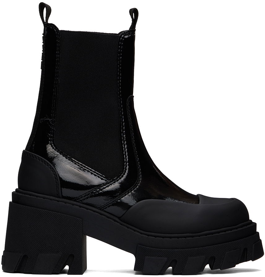 Oblečenie GANNI GANNI Cleated Heeled Chelsea Boots Čierna | S2705, 0