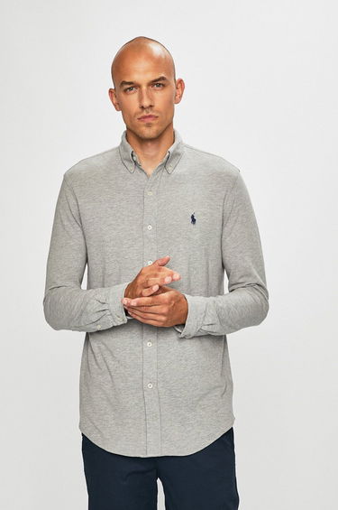 Košeľa Polo by Ralph Lauren Featherweight Mesh Shirt Šedá | 710654408019, 0
