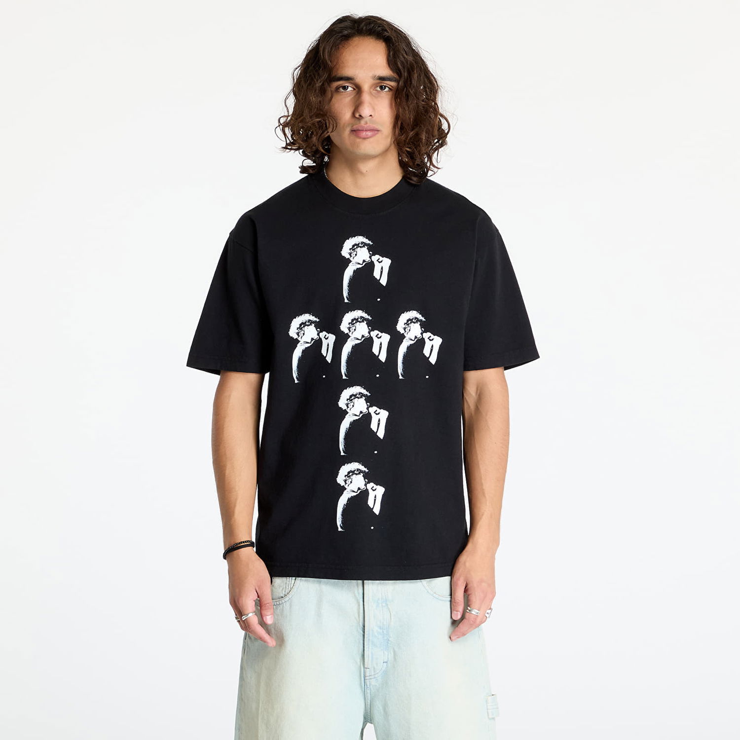 Tričko Pleasures Cross T-Shirt Black Čierna | P24F075 BLACK, 0