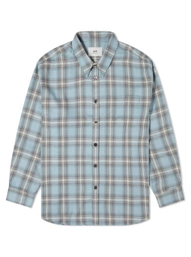 Bunda AMI Check Overshirt Modrá | HJK228-VI0010-445