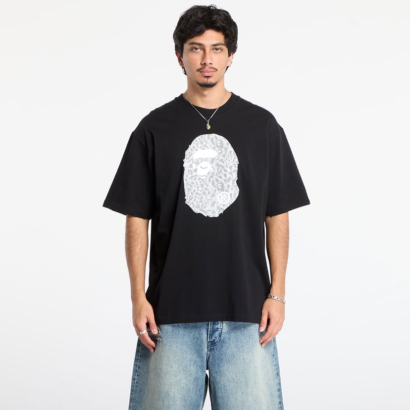 Tričko BAPE Wild Leopard Pattern Ape Head Relaxed Fit T-Shirt Čierna | 001TEL801306MBLK