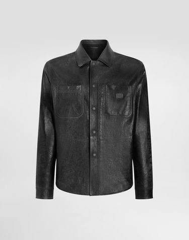 Košeľa Dolce & Gabbana Dolce & Gabbana Leather Shirt With Logo Čierna | G5LD2LGJ029N0000, 0