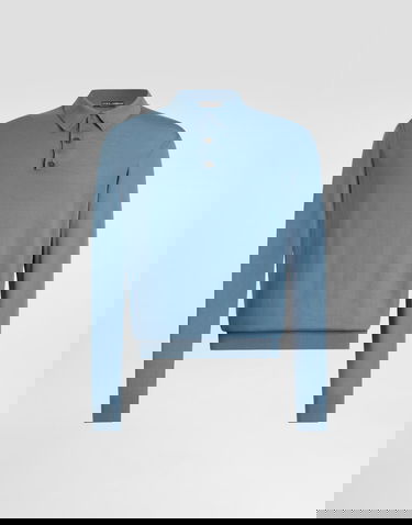 Polo tričko Dolce & Gabbana Cashmere Polo Shirt Modrá | GXZ25TJBW1PB0786, 0