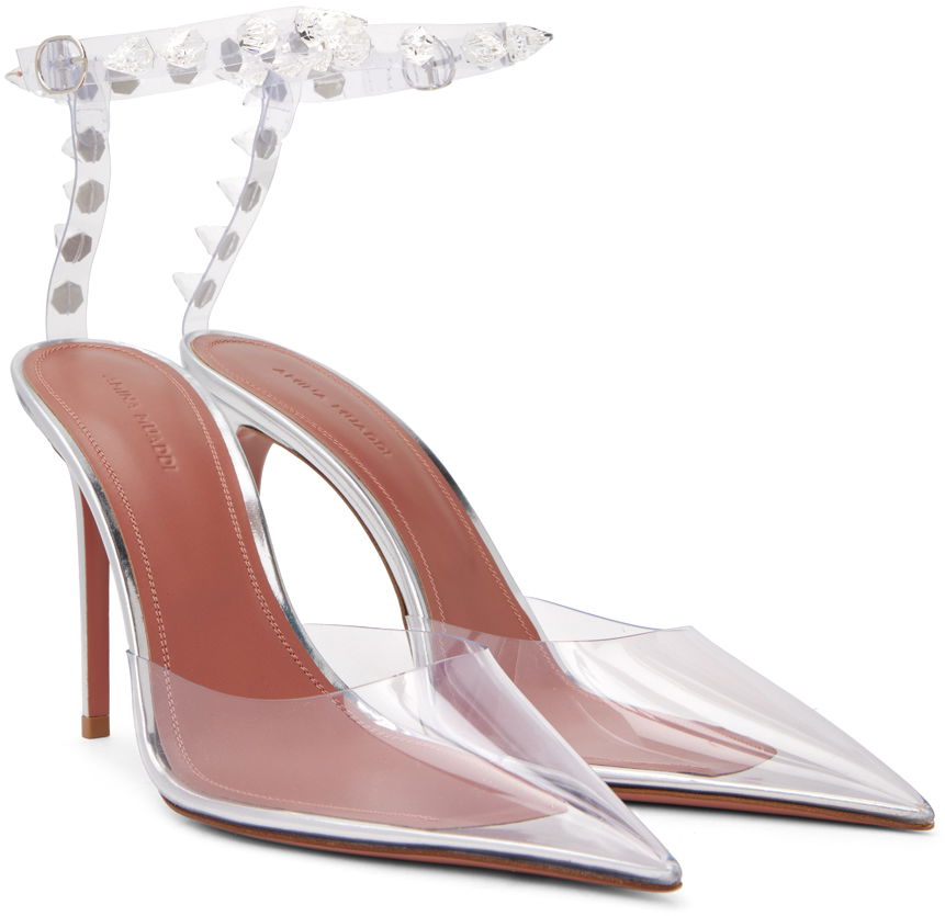 Amina Muaddi Julia Glass Heeled Sandals
