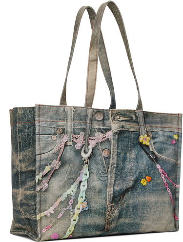 Tote bag Acne Studios Acne Studios Logo Shoulder Tote Modrá | C10238-, 3