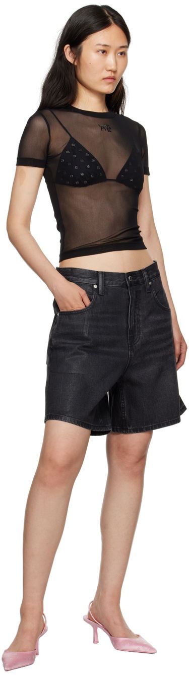 Tričko Alexander Wang Alexander Wang Semi-Sheer T-Shirt Čierna | 4CC3231409, 3