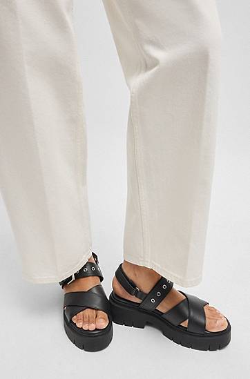 Doplnky BOSS Buckled Strap Chunky Sole Sandals Čierna | 50542072, 1