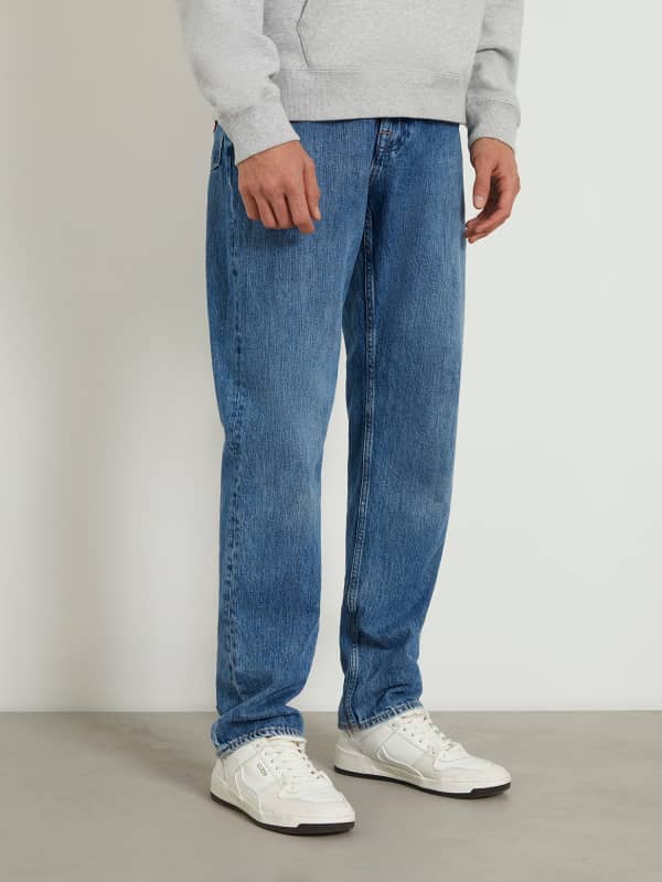 Nohavice a džínsy GUESS High Rise Relaxed Denim Pant Modrá | M4RA66D58R2, 0