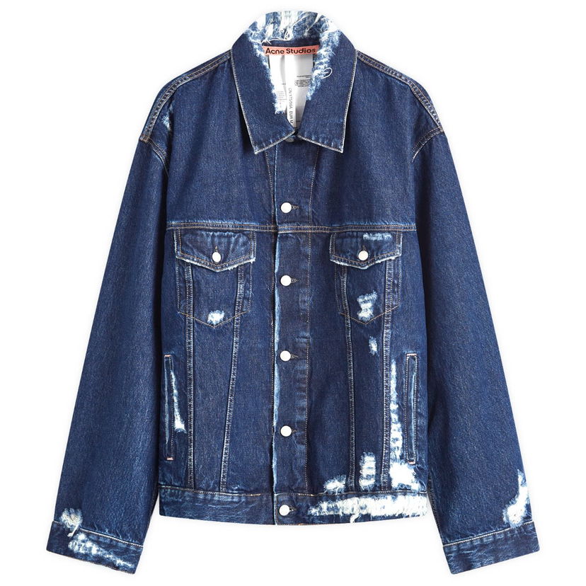 Bunda Acne Studios Robert Distressed Denim Jacket Navy | C90180-AUZ