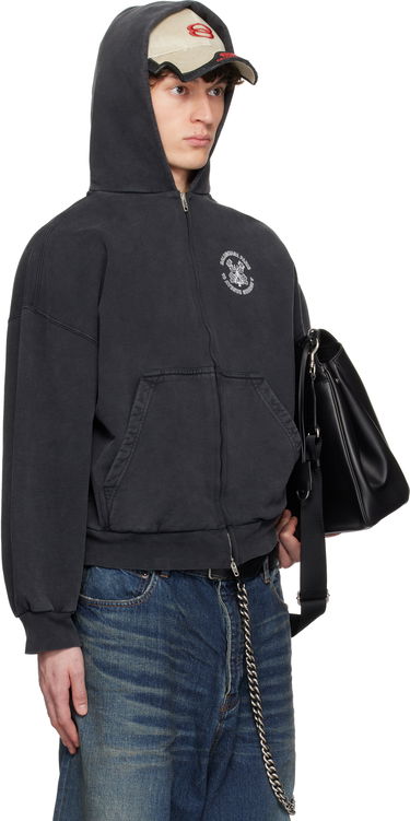 Mikina Balenciaga Balenciaga Key Crest Archetype Zip-Up Hoodie Čierna | 803264TRVU4, 1