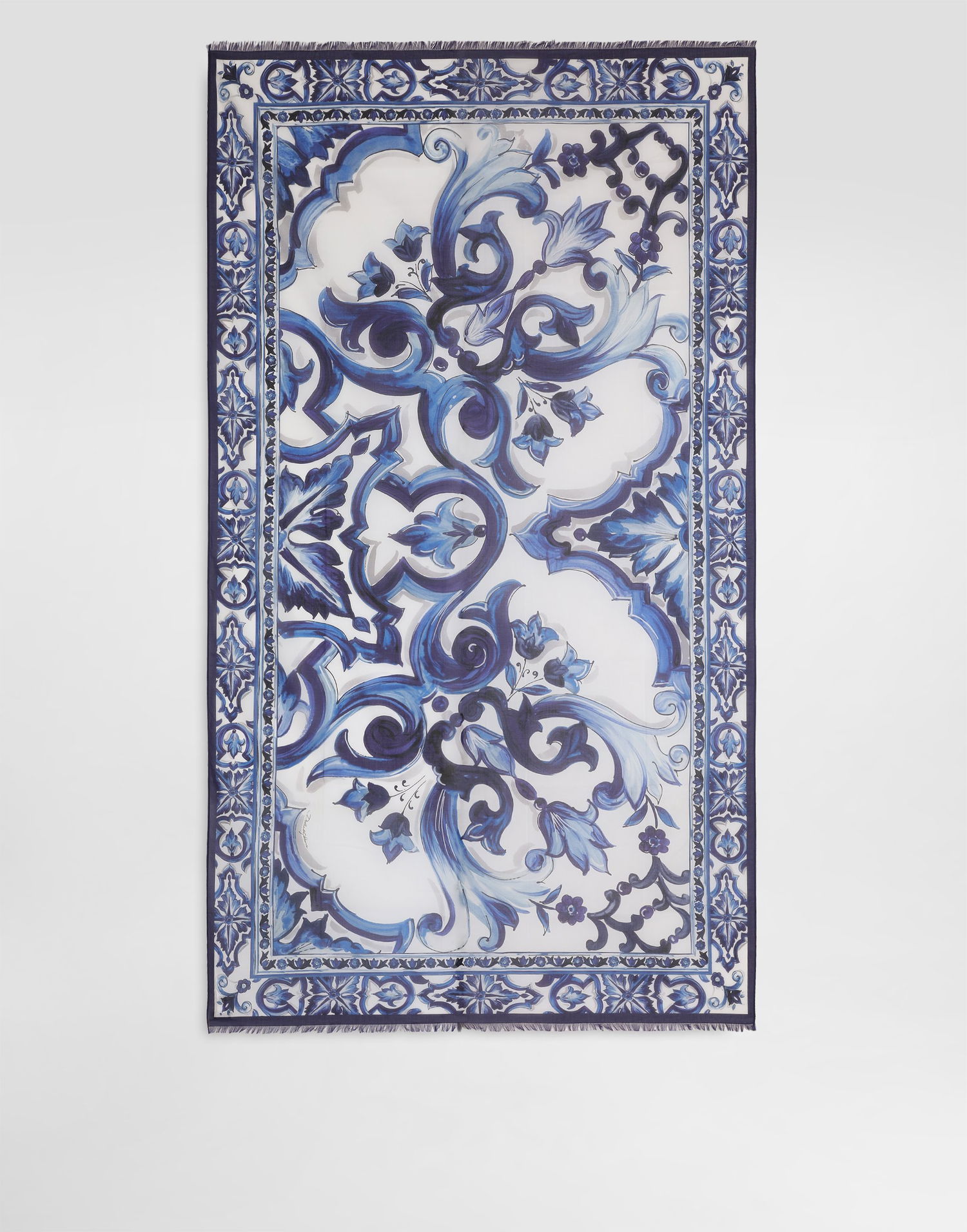 Šál Dolce & Gabbana Dolce & Gabbana Majolica Print Cotton Sarong Modrá | I4ACAWONO20HH3TN, 0