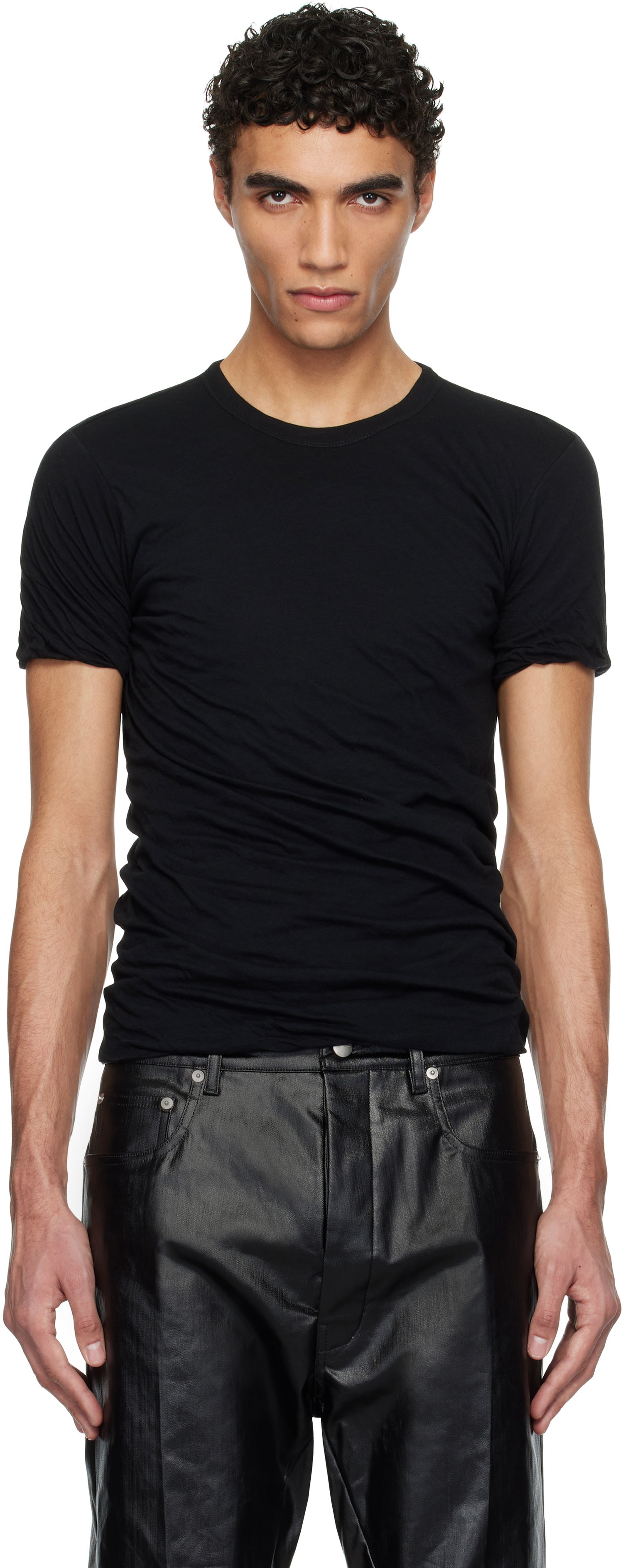 Tričko Rick Owens Rick Owens Porterville Double Short Sleeve T-Shirt Čierna | RU01E5256 UC, 0