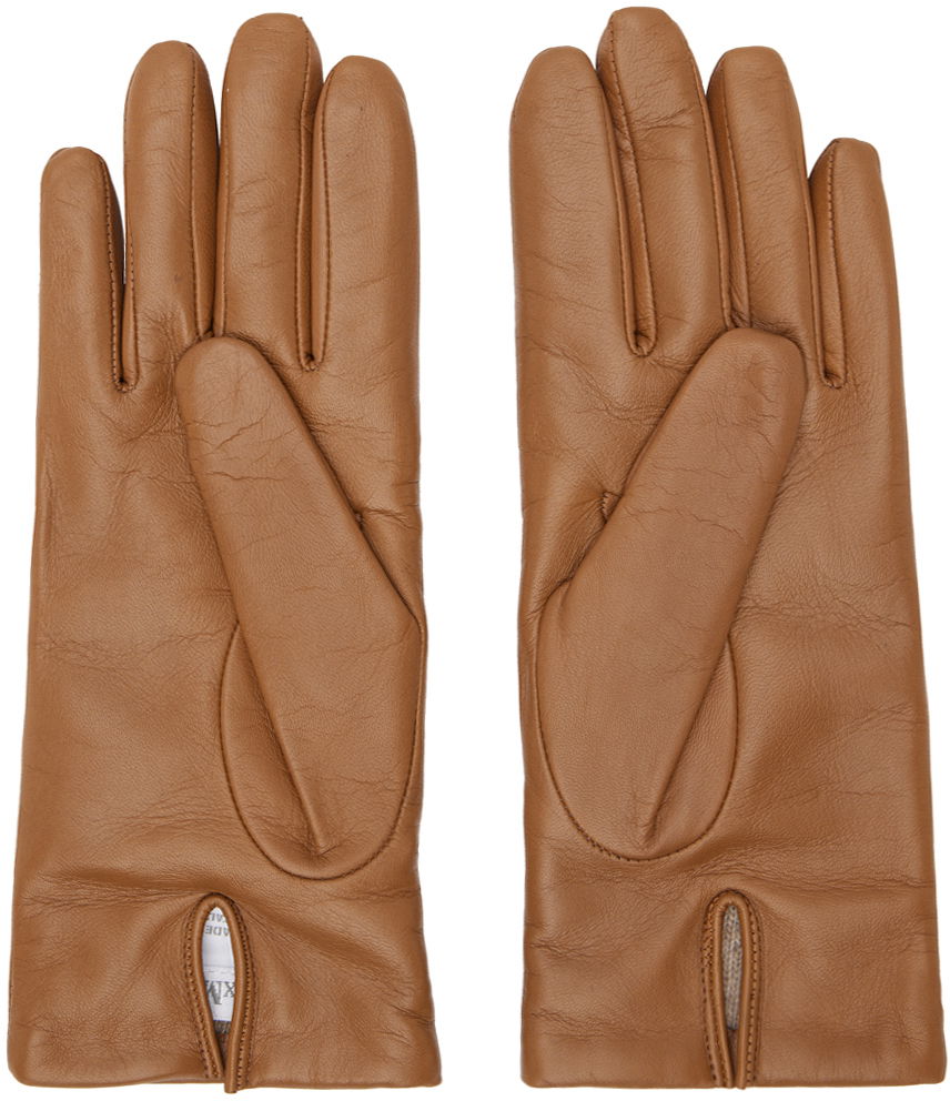 Rukavice Max Mara Max Mara Nappa Leather Gloves Hnedá | 2424566021600, 1