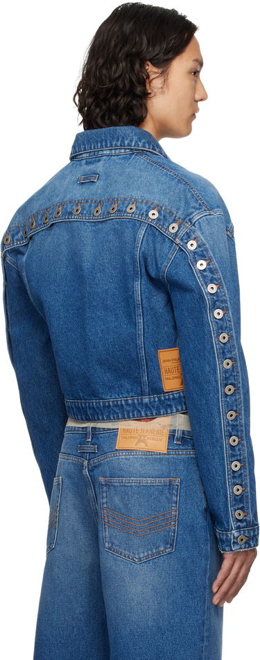 Bunda Jean Paul Gaultier Jean Paul Gaultier 'The Buttoned' Cropped Denim Jacket Modrá | 25/34-U-VE092-D013-57, 2