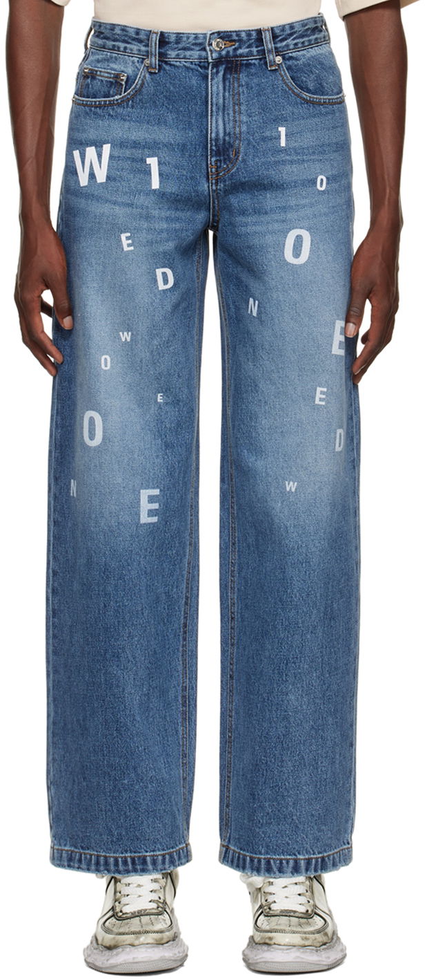 Džínsy We11done Printed Jeans Modrá | WD-DP3-22-386-M-NV, 0