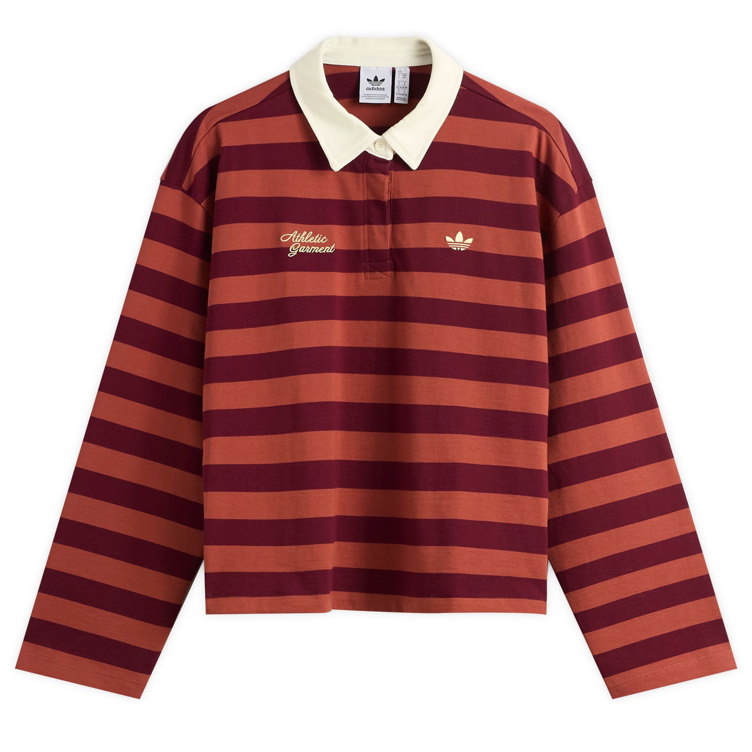 Polo tričko adidas Originals Long Sleeve Striped Polo Vínová | KF2323, 0