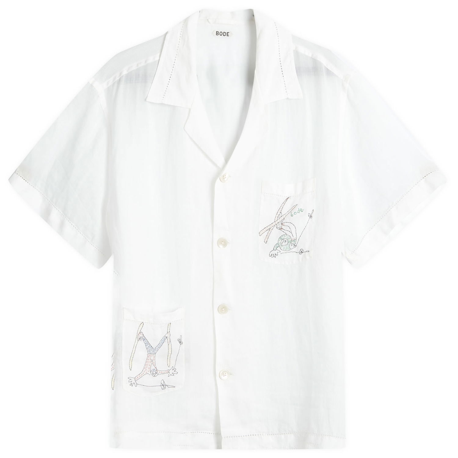 Košeľa Bode Skiers Embroidered Vacation Shirt White Biela | MRF24SH055-WHM, 0