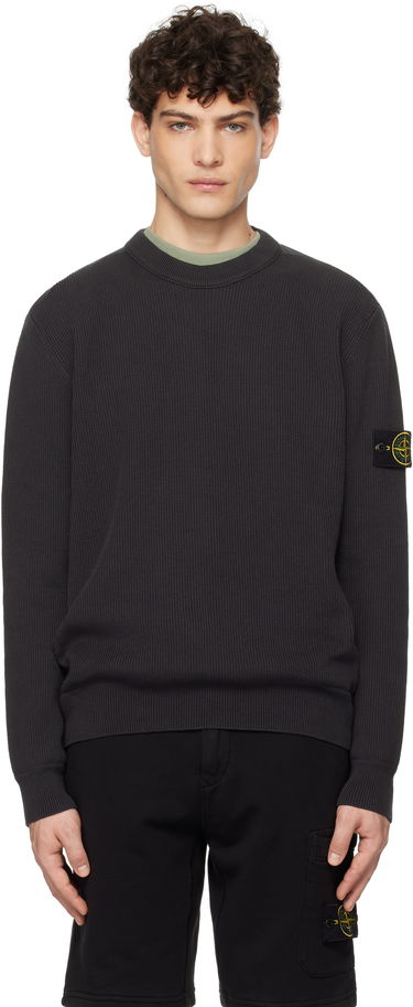 Sveter Stone Island Stone Island Ribbed Organic Cotton Crewneck Sweater Šedá | K1S15 5100054 S00D8, 0