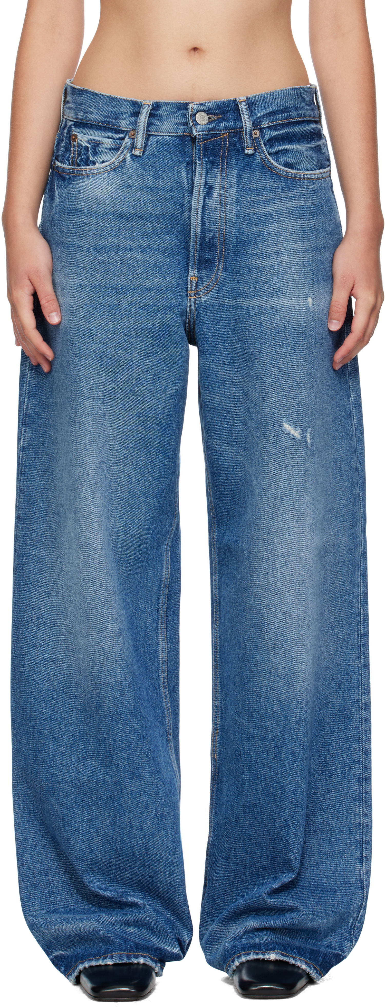 Džínsy Acne Studios Acne Studios Loose-Fit 1981 Jeans Modrá | C00087-, 0