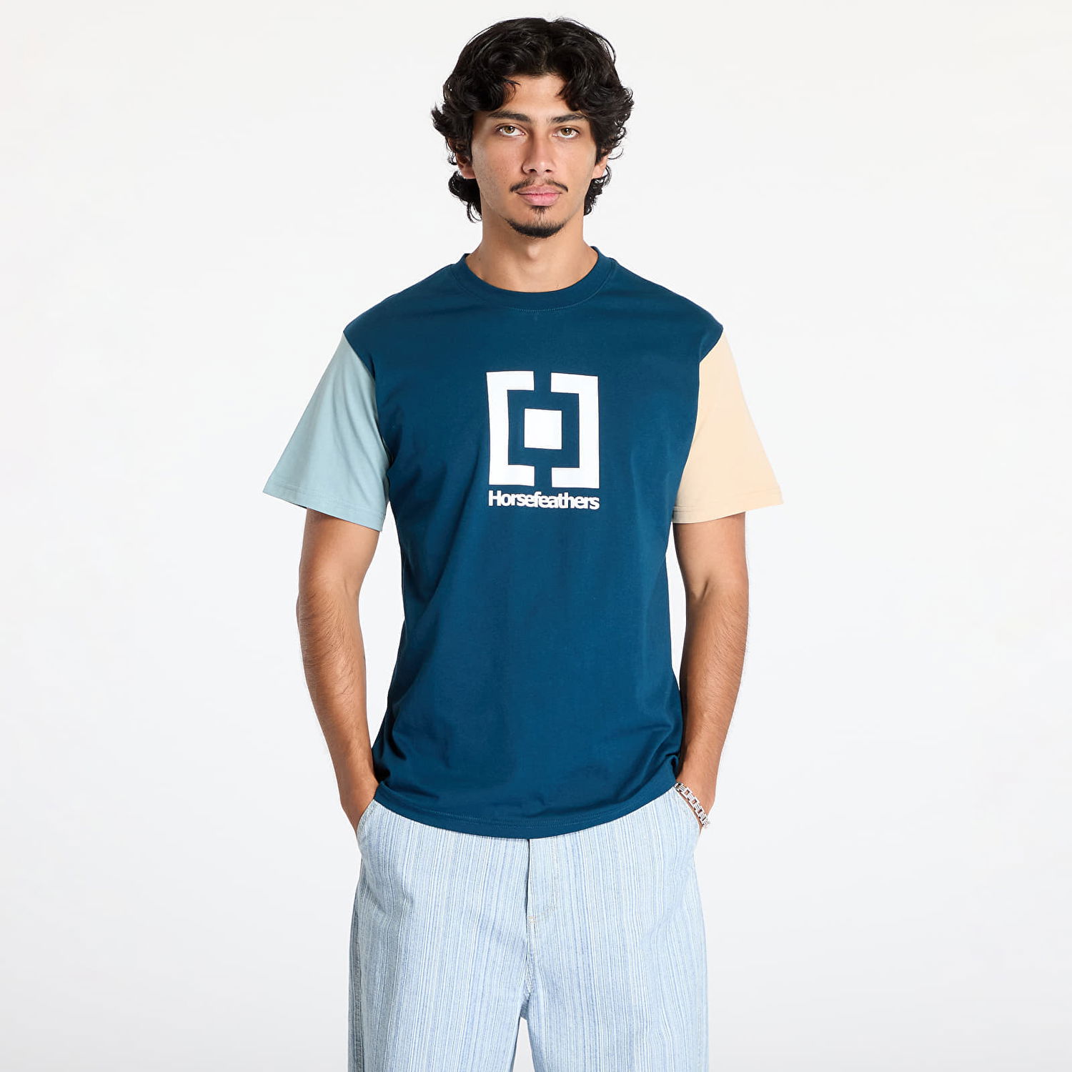 Tričko Horsefeathers Base T-Shirt Multicolor III M Navy | SM1345E, 0