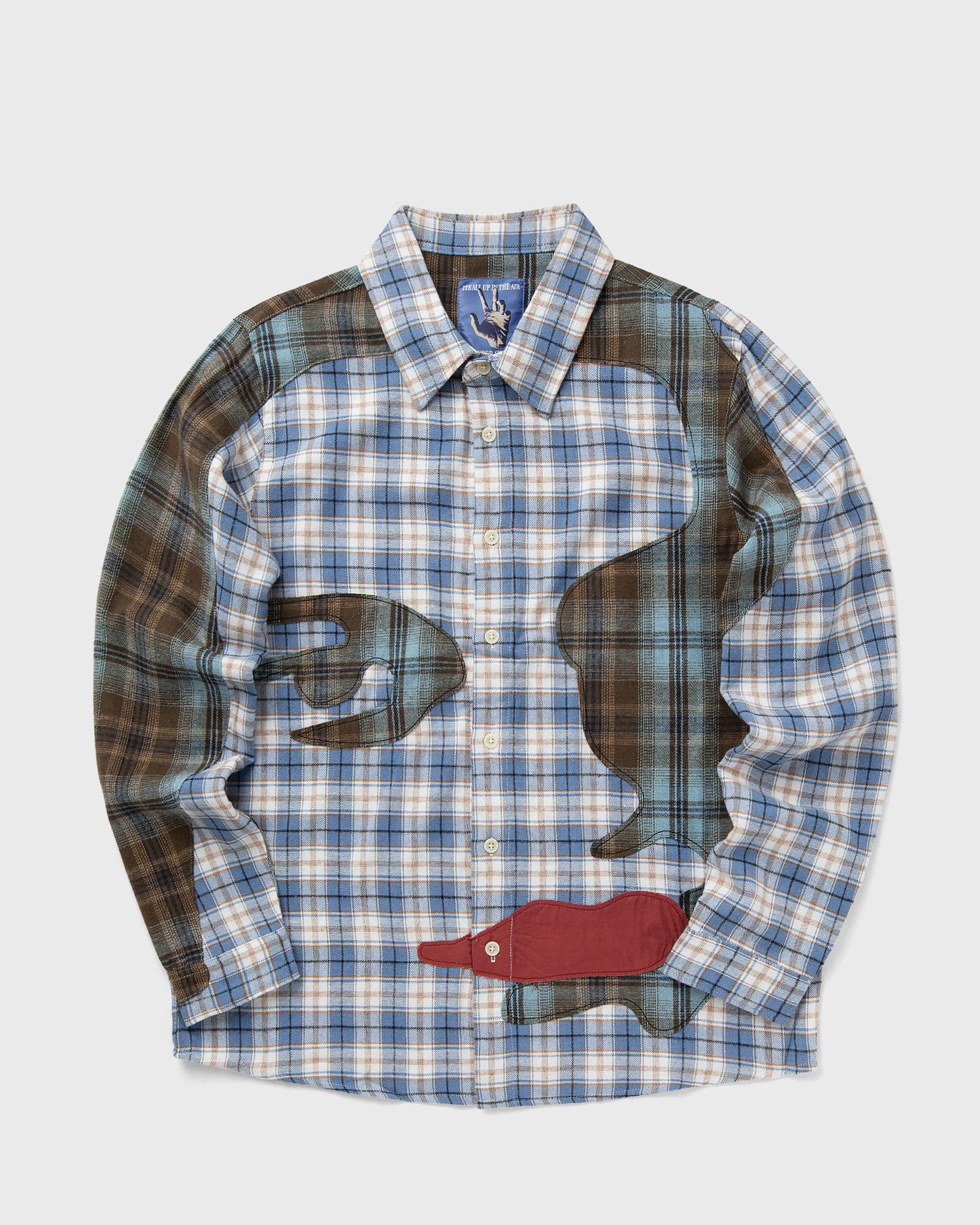 Košeľa KidSuper Patchwork Face Flannel Shirt Modrá | SS25-LTP-02, 1