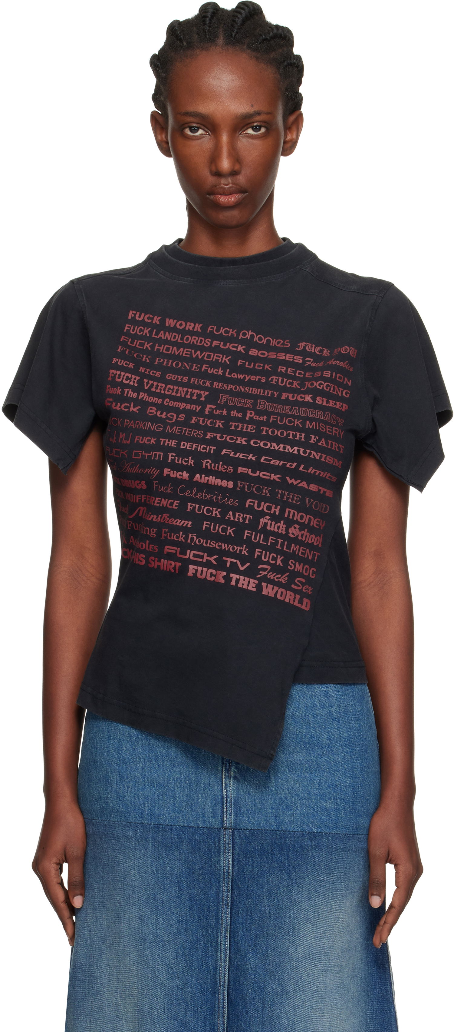 Tričko VETEMENTS Vetements 'Fuck' Shifted T-Shirt Čierna | WH76TR690B, 0