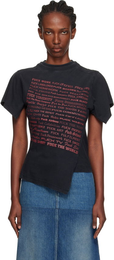 Tričko VETEMENTS Vetements 'Fuck' Shifted T-Shirt Čierna | WH76TR690B, 0