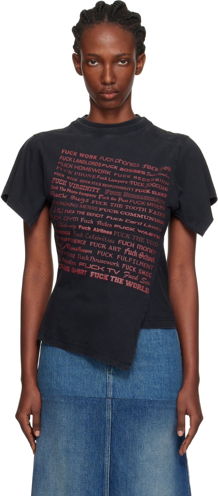 Tričko VETEMENTS Vetements 'Fuck' Shifted T-Shirt Čierna | WH76TR690B