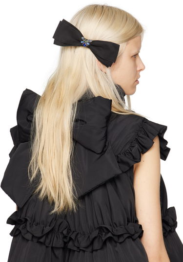 Spona Erdem Erdem Crystal-Embellished Grosgrain Bow Barrette Čierna | PS24_R1H4_BECF, 2