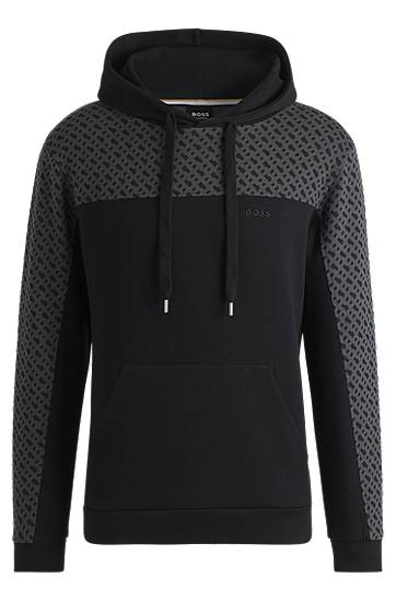 Mikina BOSS BOSS Monogram Pattern Hoodie Čierna | 50540534, 0