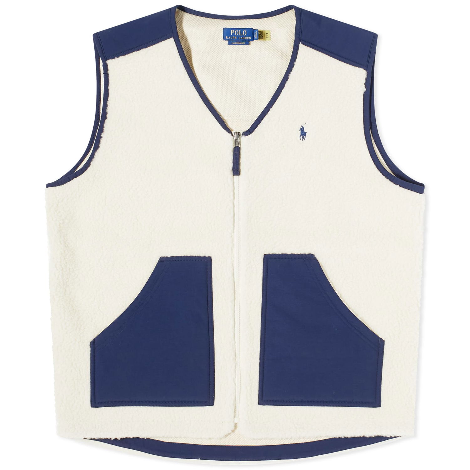 Vesta Polo by Ralph Lauren Hi-Pile Fleece Vest "Wintercream/Newport Navy" Béžová | 710917546001, 0
