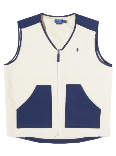 Vesta Polo by Ralph Lauren Hi-Pile Fleece Vest "Wintercream/Newport Navy" Béžová | 710917546001