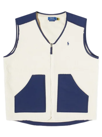Polo by Ralph Lauren Hi-Pile Fleece Vest "Wintercream/Newport Navy" 710917546001