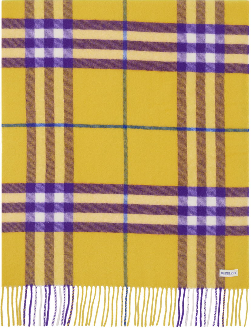 Šál Burberry Wide Check Scarf Yellow / Purple Žltá | 8076918