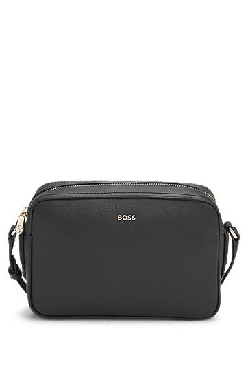 Taška cez rameno BOSS BOSS Grained Leather Crossbody Bag Čierna | 50547733, 0