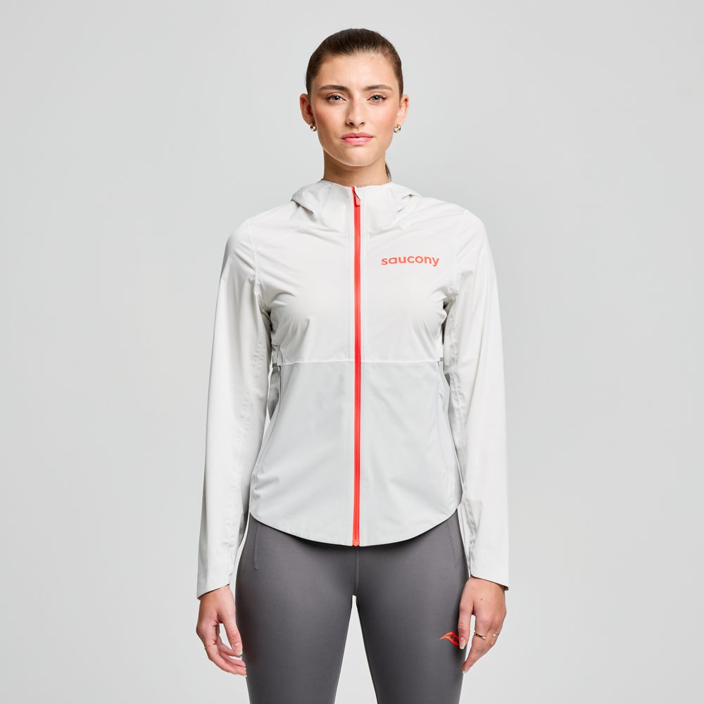 Vetrovka Saucony Hurricane Waterproof Jacket Biela | SAW800456-CD, 0
