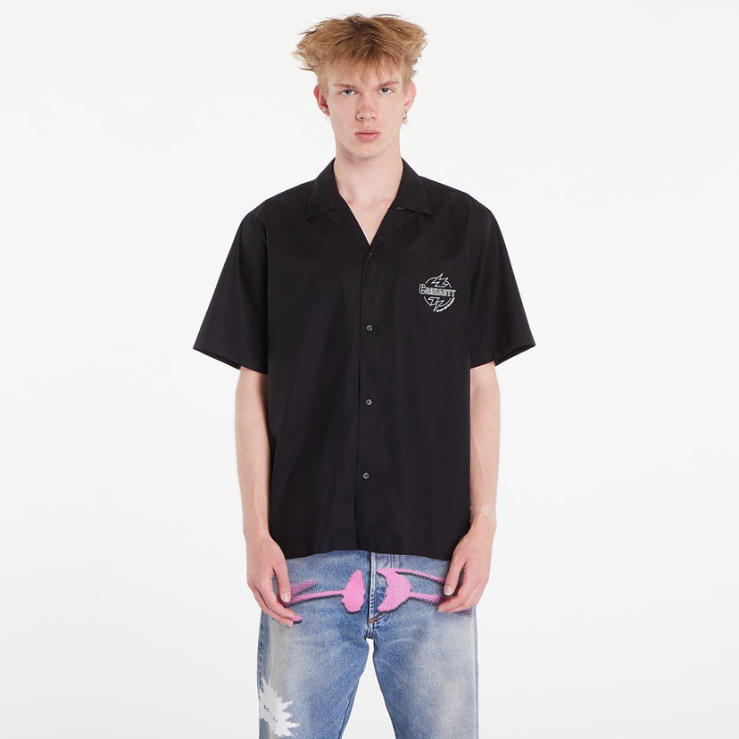 Košeľa Carhartt WIP Ablaze Short Sleeve Shirt UNISEX Black/ Wax Čierna | I033690.K02XX