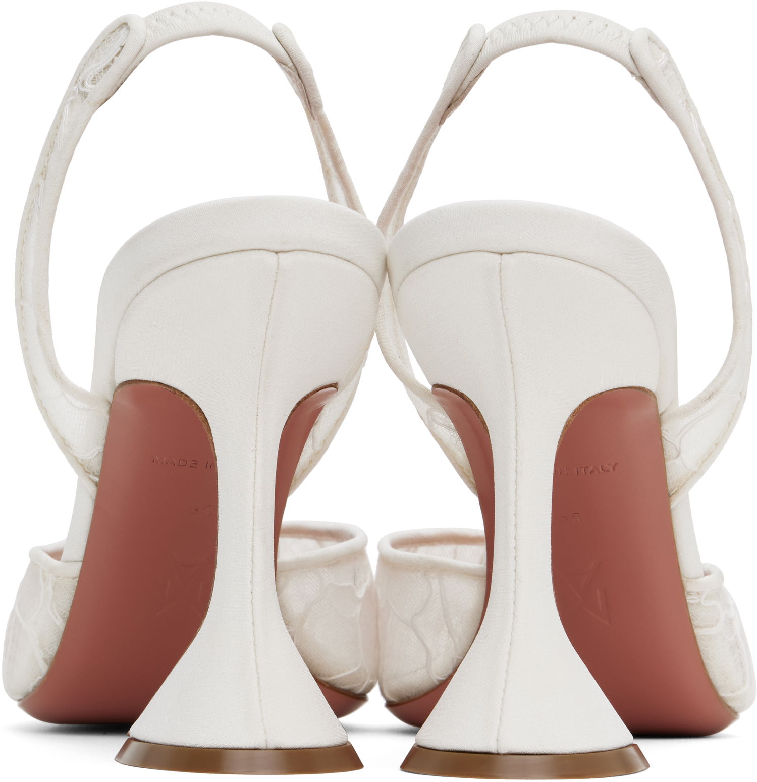 Tenisky a topánky Amina Muaddi Amina Muaddi Holli Lace Slingback Heels Biela | HOLLI LACE SLING LACE, 1