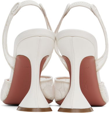 Tenisky a topánky Amina Muaddi Amina Muaddi Holli Lace Slingback Heels Biela | HOLLI LACE SLING LACE, 1