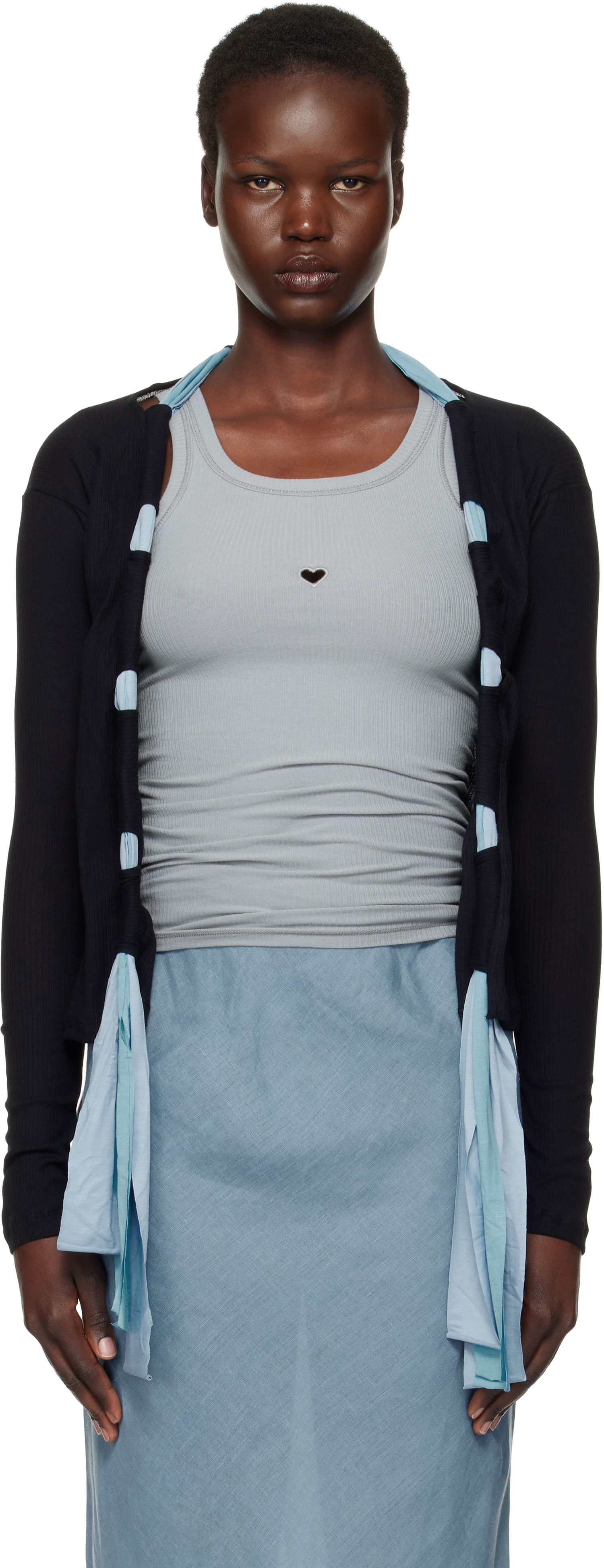 Sveter Baserange Circ Black & Blue Cardigan Čierna | TOCC-RB-SP25, 0