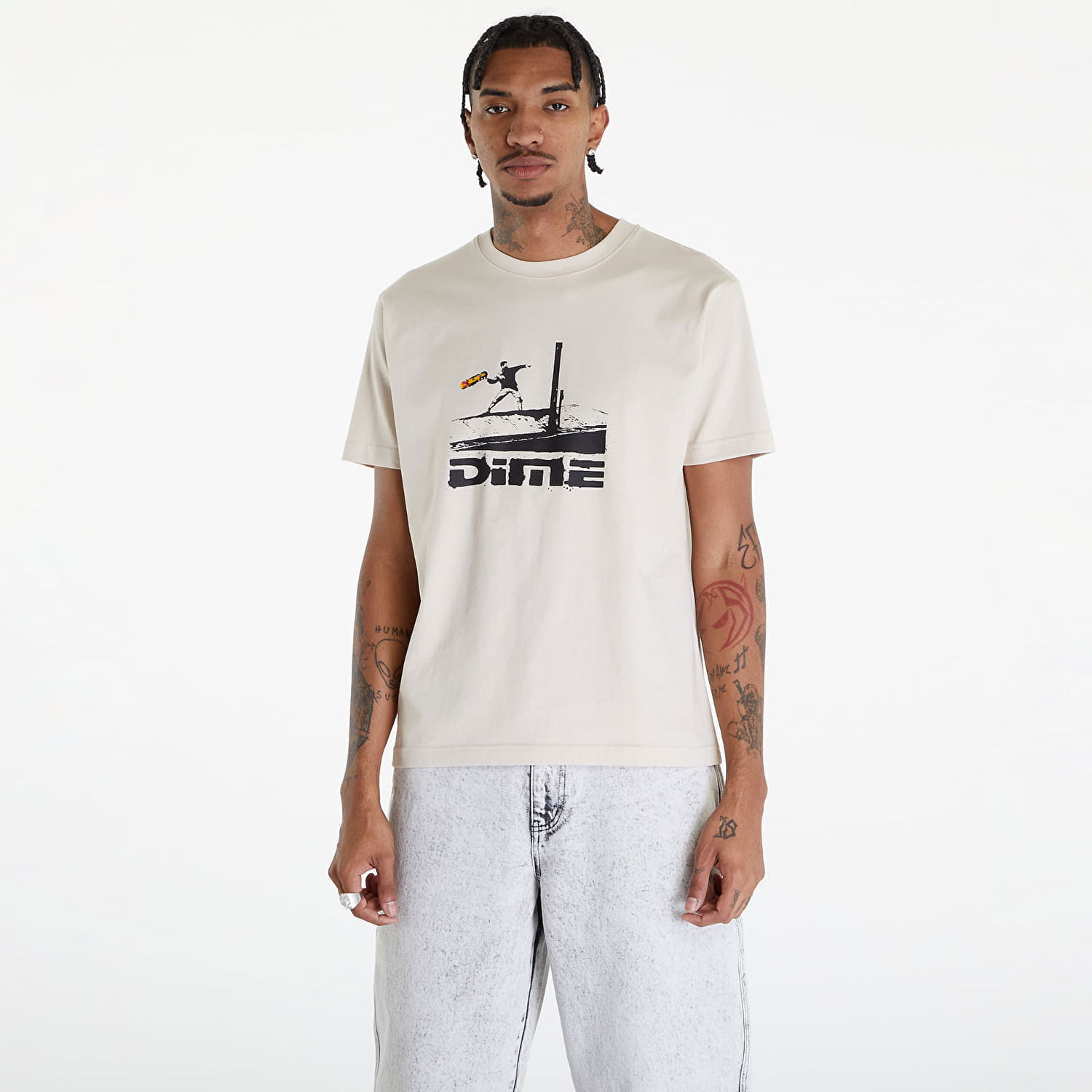 Tričko Dime Banky T-Shirt Fog Biela | DIMESP2431FOG, 0